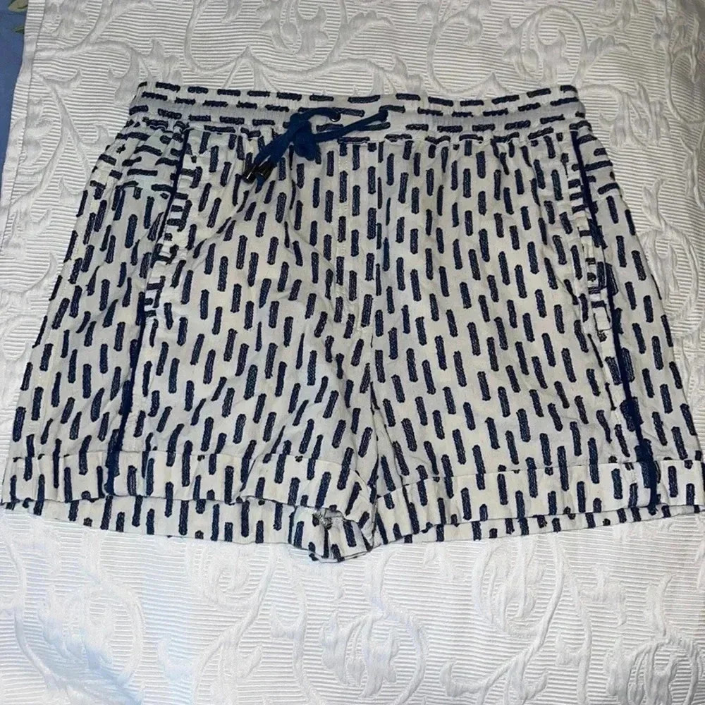 Anthropologie blue and white shorts XS